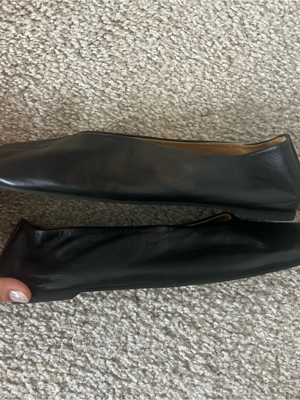 New Reformation Blaine Flat Black Leather Size 8
